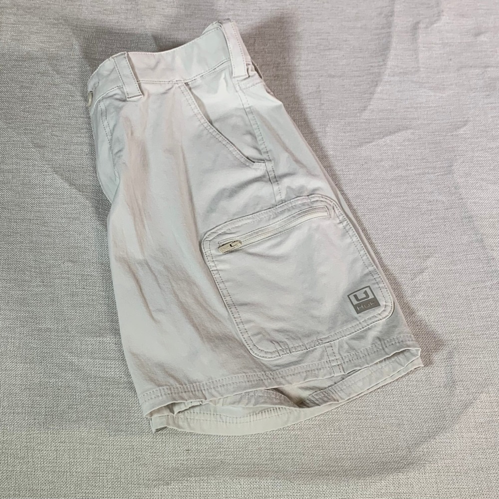 Huk Mens Performance Fishing Shorts Tan Khaki Cargo Size M H2000173 3522